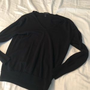 Classic black V Neck sweater. 100% Merino Wool